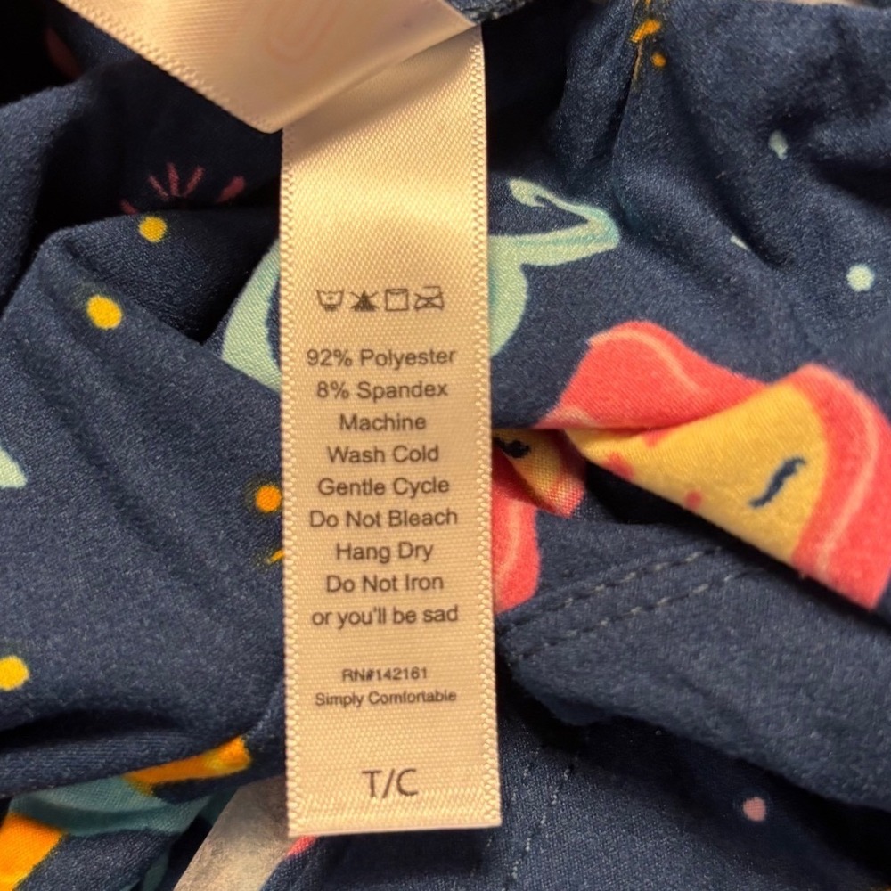 LuLaRoe Womens Leggings Size TC Blue Mermaid Mermaids Tall & Curvy NWT - Picture 3 of 4